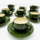 Tasses à expresso vert empire filet or Helvetia express