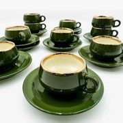 Tasses à expresso vert empire filet or Helvetia express