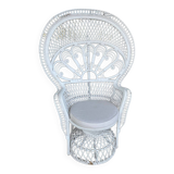 Emmanuelle peacock white armchair