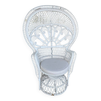 Fauteuil Emmanuelle peacock blanc