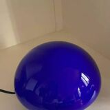 Lampe champignon vintage bleu globe en verre style années 70