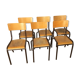 Chaises industrielles collectivités Mullca Delagrave tube & bois