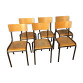 Mullca Delagrave Community Industrial Chairs Tube - Wood