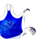 Hospodka Chřibská Crystal Bohême Blue Cobalt and Opaline Cup Circa 60