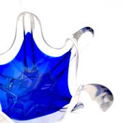 Cup Hospodka Chřibská Cristal Bohême Bleu Cobalt and Opaline Circa 60