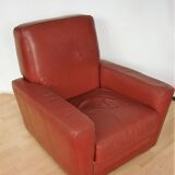 Art deco leather armchair, 1960s