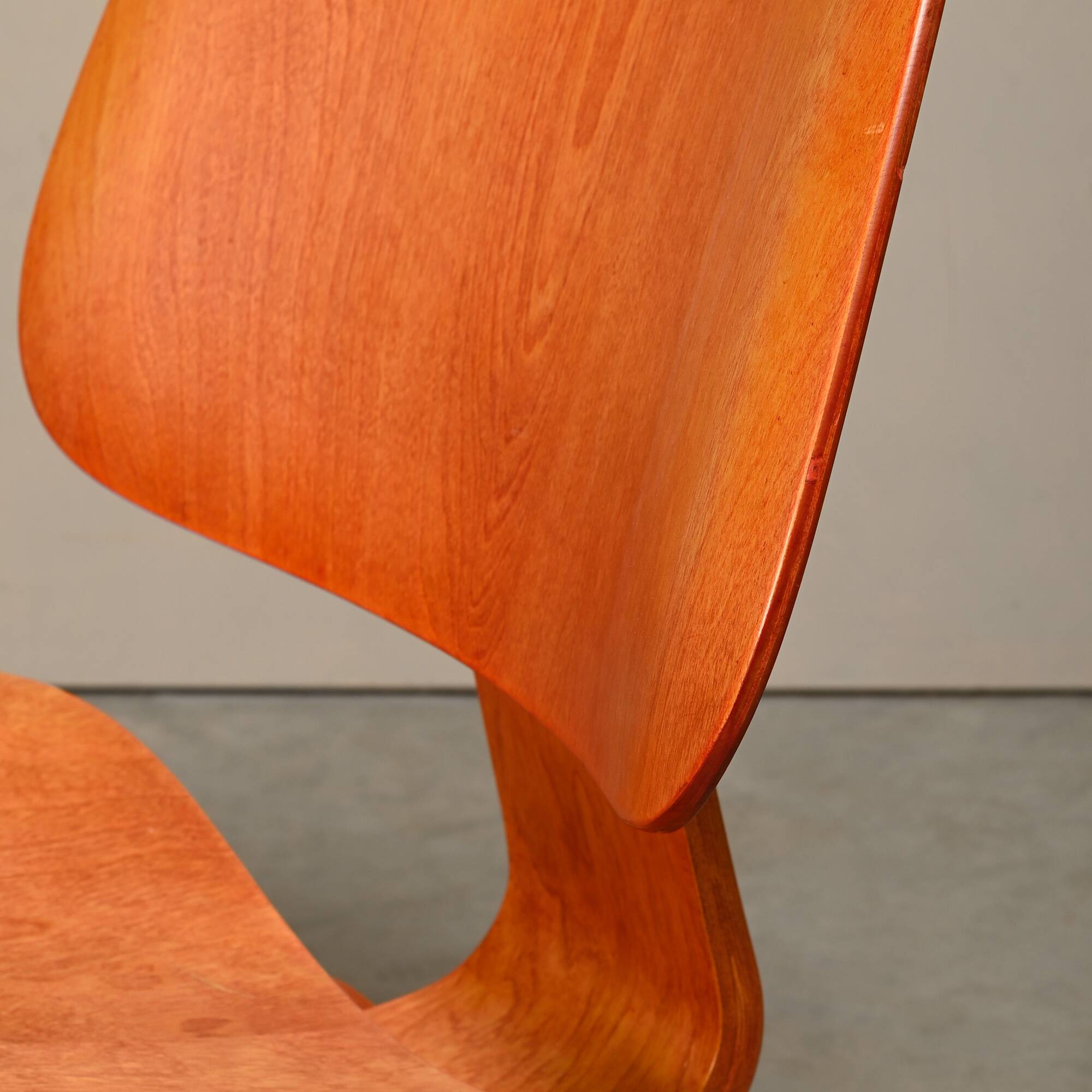 Charles & Ray Eames Early LCW Lounge Chair Red Aniline for Herman Miller