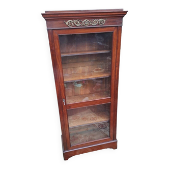 19th century mahogany glass cabinet with 1 door