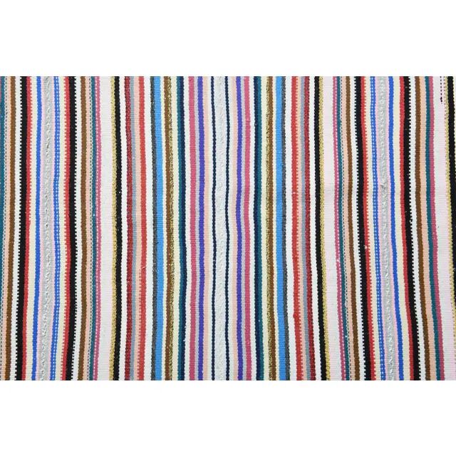 Tapis de couloir vintage turc Oushak fait main en laine et coton, années 1970