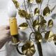 Pair of double flower bouquet sconces in brass 1960