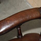 Victorian antique leather captain's chair