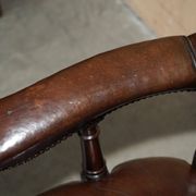 Fauteuil capitaine victorien antique cuir