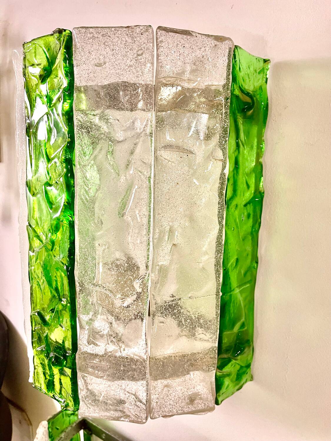 Pair of Murano glass wall lights Abano Poli by Poliarte, Italy 1970