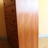 Teak veneer chest of drawers