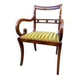 Siège fauteuil de bureau à crosse dans le goût anglais en acajou