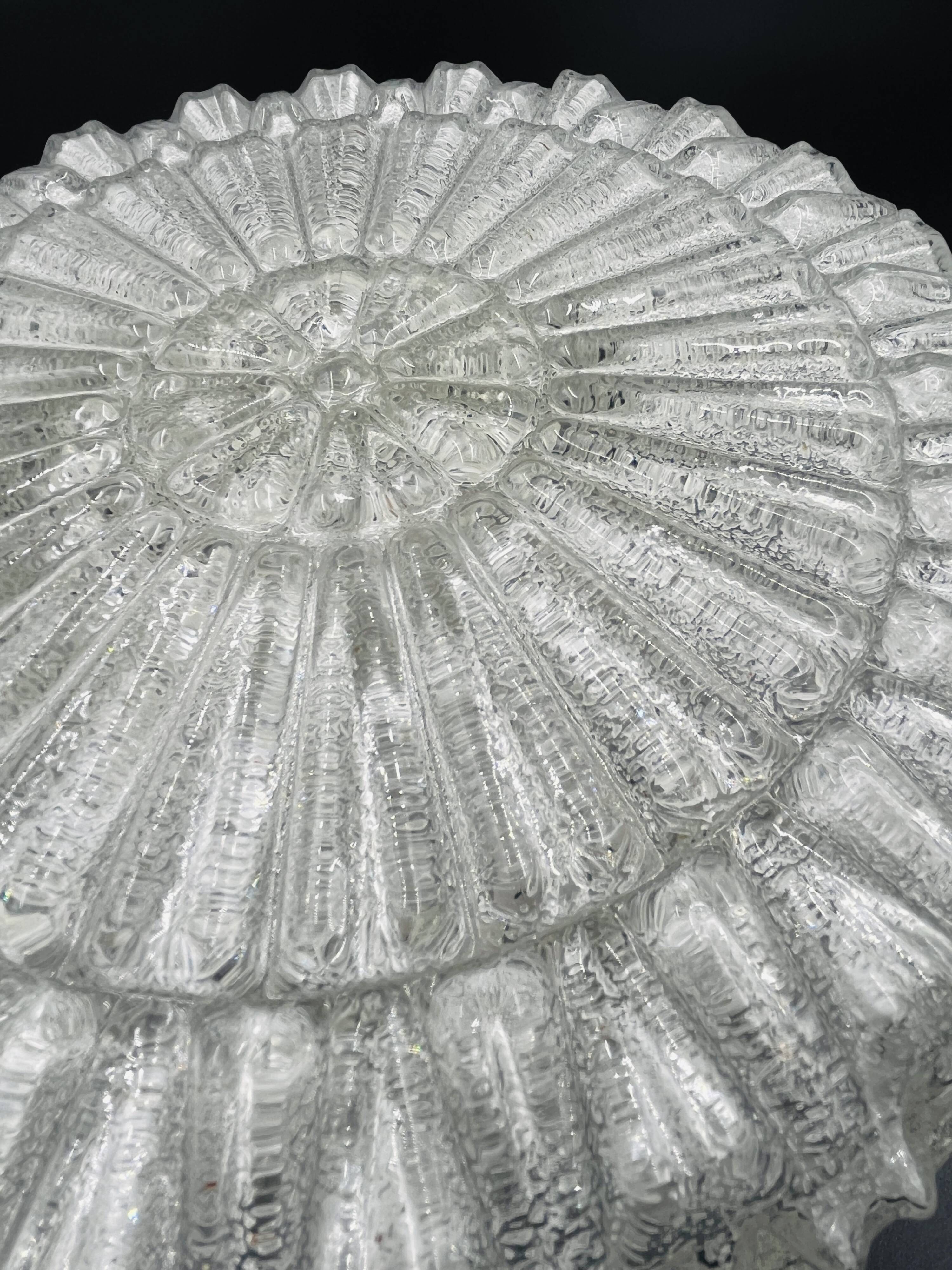 Plafonnier en verre relief sablé RZB