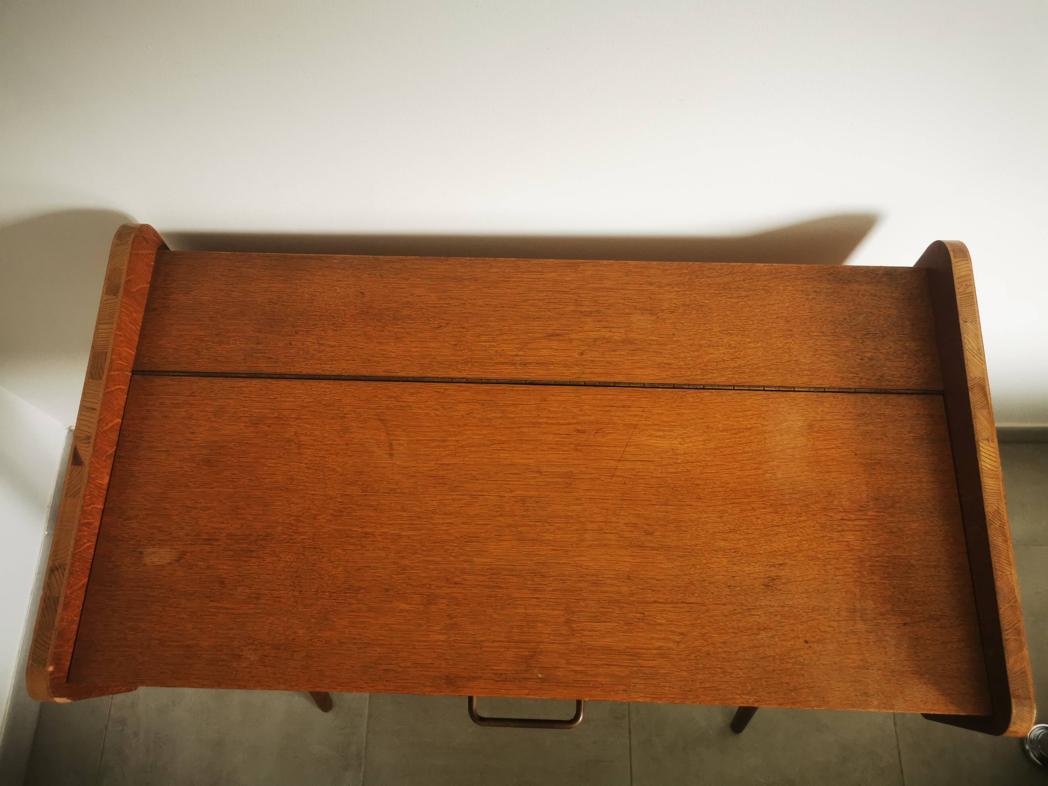 Oak veneer console dressing table