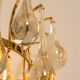 Large Pair of Gilded Brass and Crystal Wall Lights by Palwa, Germany, 1970s