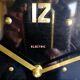 Vintage formica silent rectangular wall clock "Electric golden black"
