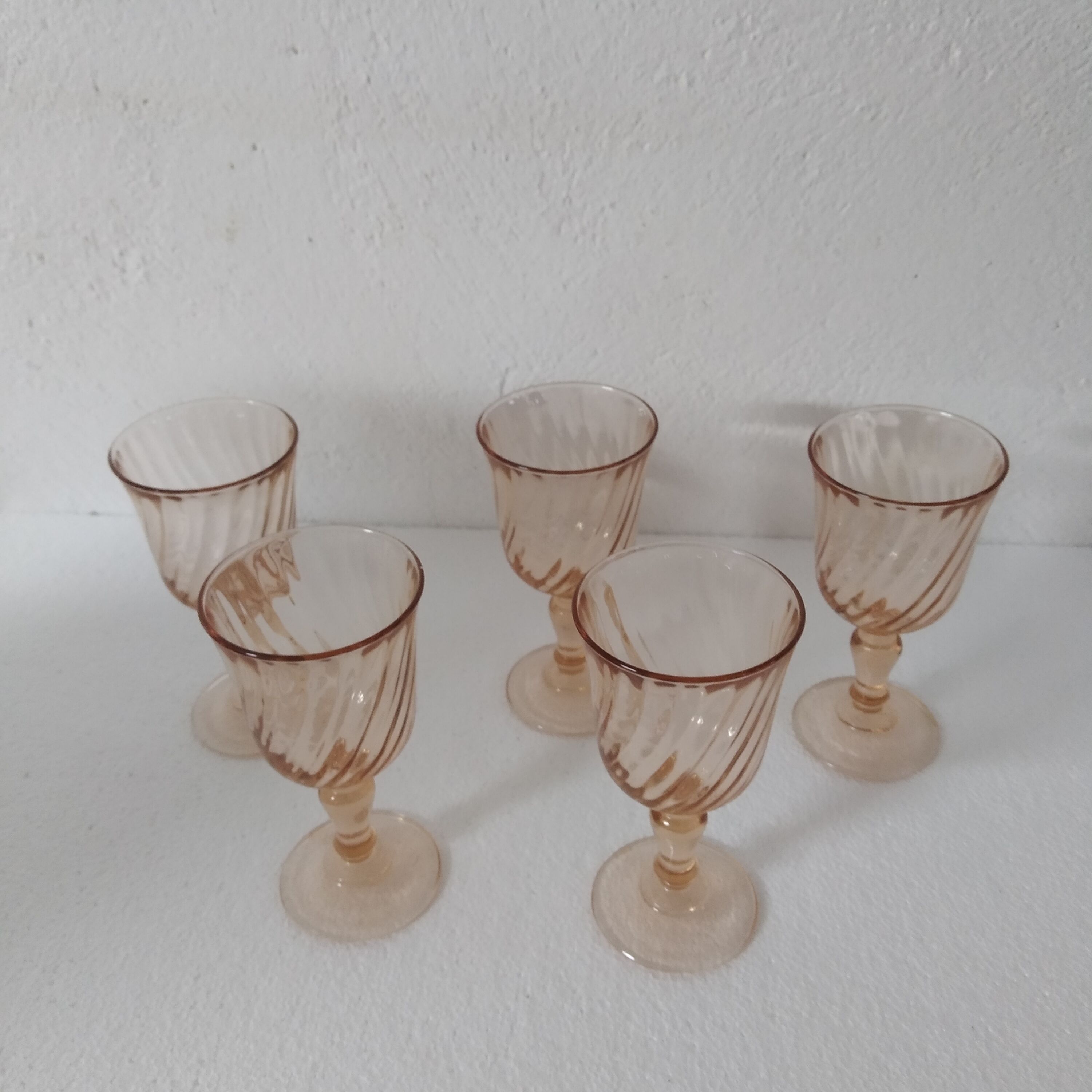 Set of five rosaline glasses
