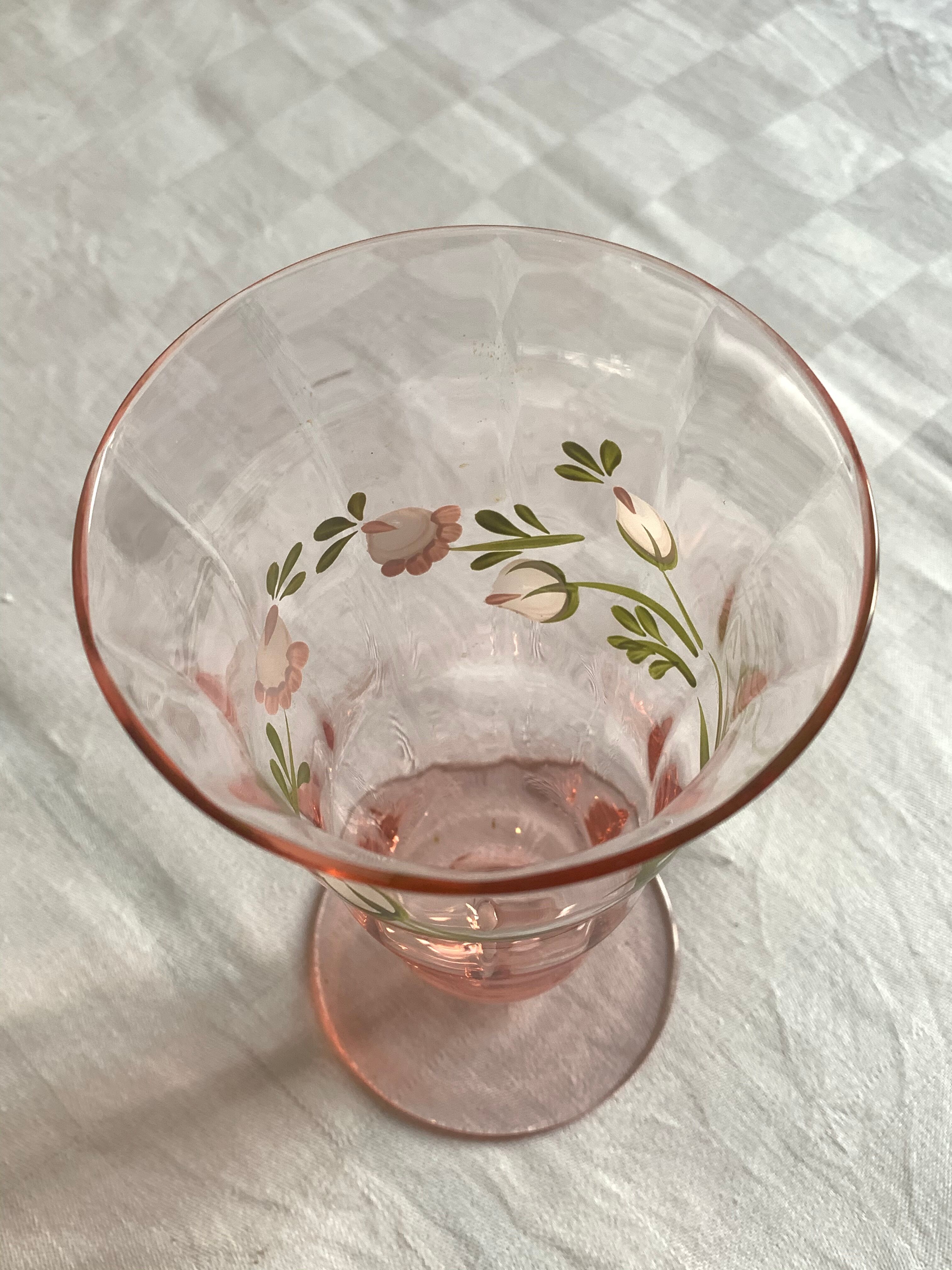 Verre peint a la main 1930/40