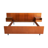 With suspended nightstands vintage teak bed