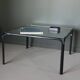Large coffee table in glass and metal, Italy 1970s.
