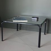 Large coffee table in glass and metal, Italy 1970s.
