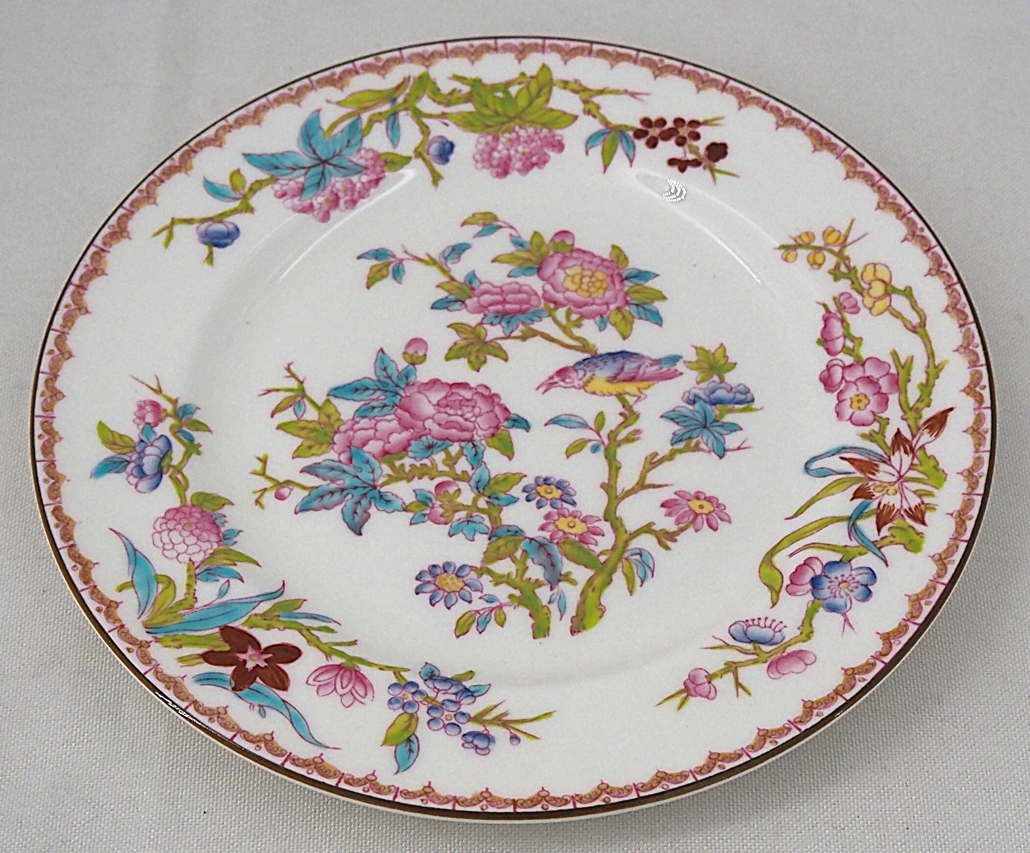 Minton Cuckoo, Cuckoo 6 dessert plates, porcelain, hand-painted 22.6 cm