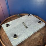 Foie gras or cheese cutter in vintage green marble.