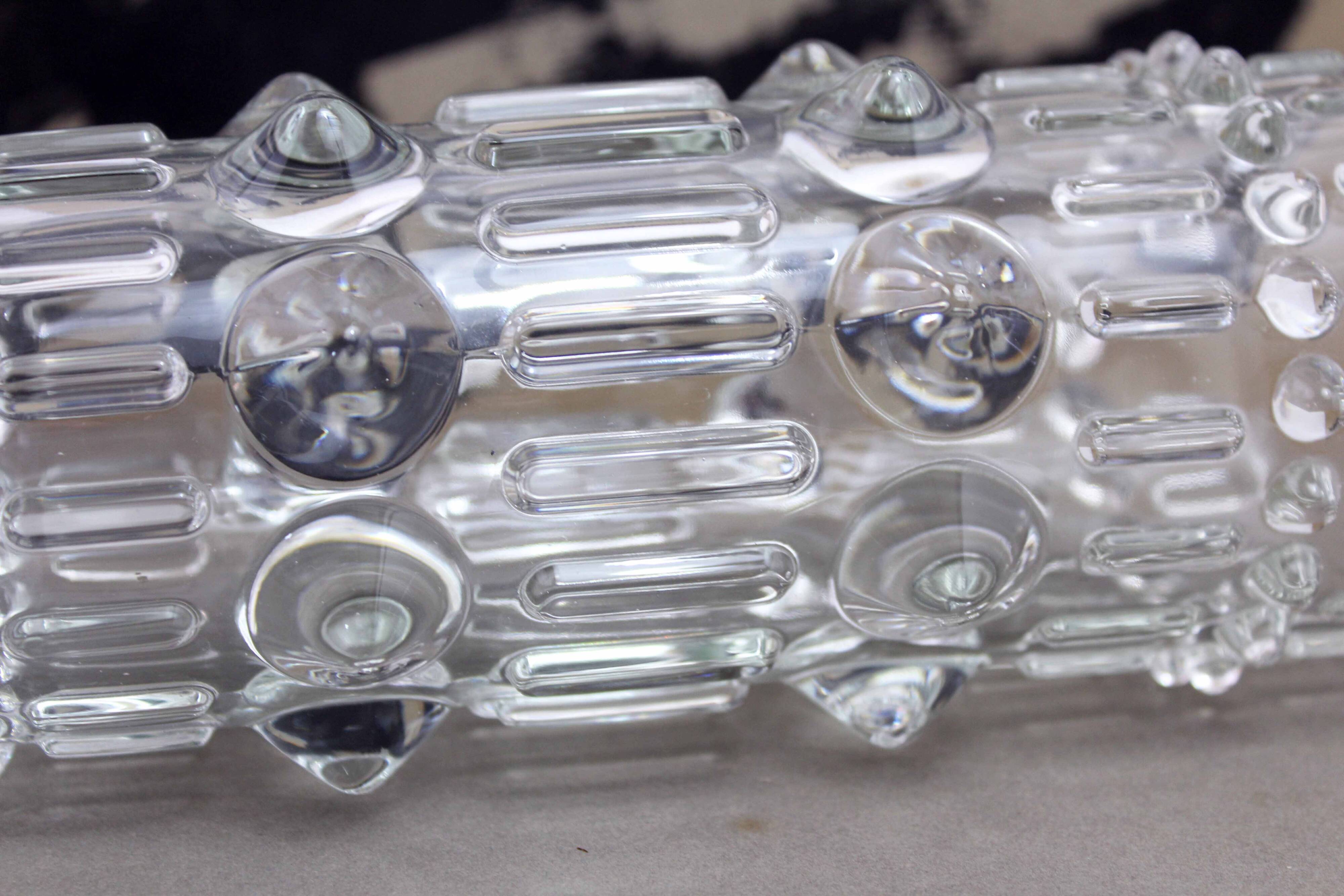 Vintage moulded glass vase Sklo Union 1970