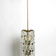 XL Mid Century brass crystal glass chandelier, Vereinigte Werkstätten