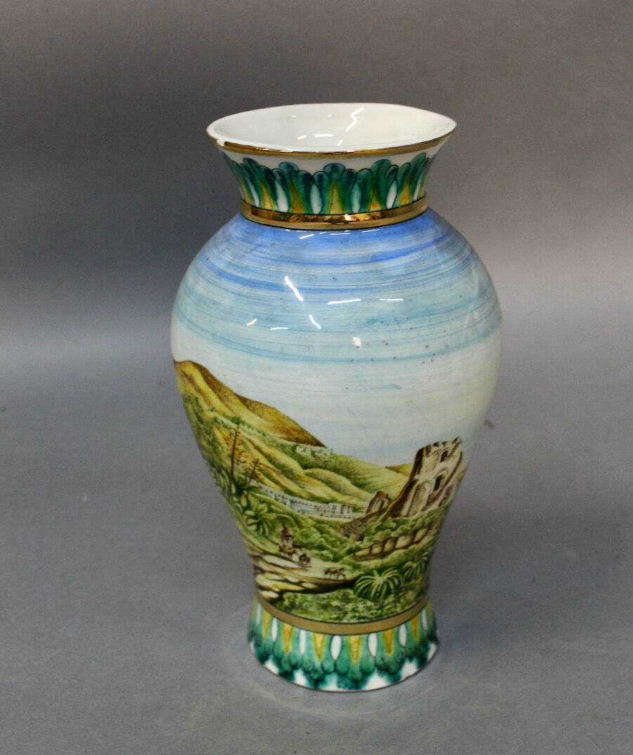 Oriental earthenware vase