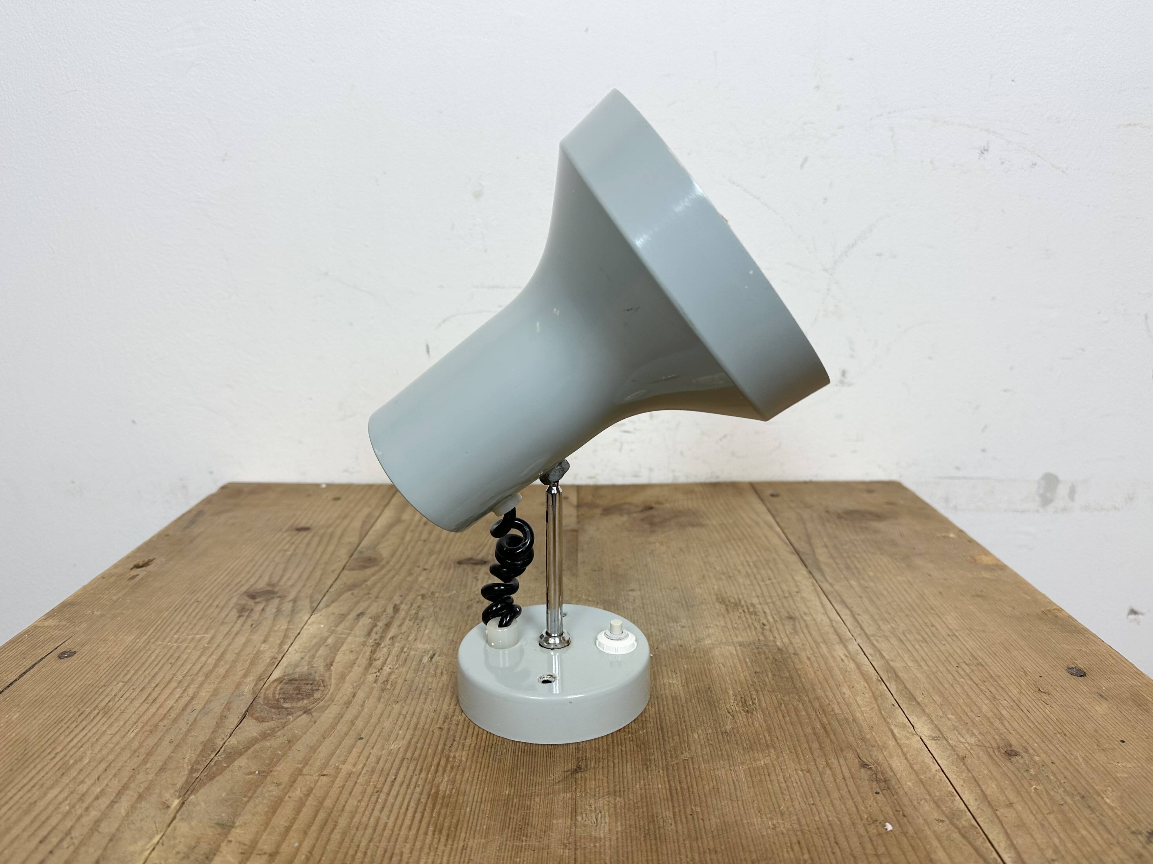 Vintage Grey Metal Wall Lamp by Josef Hurka for Napako, 1970s