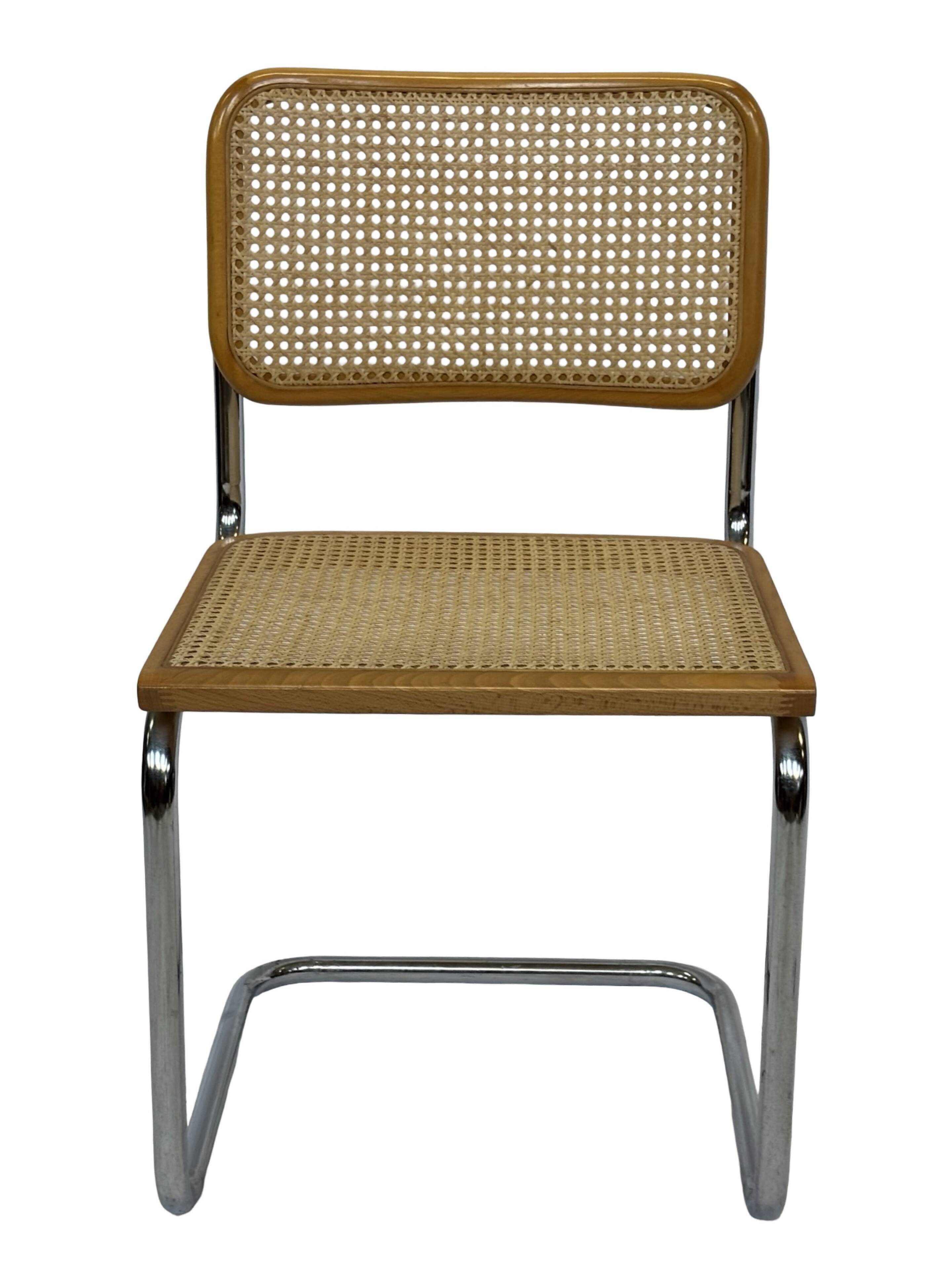 Set of 4 chairs Cesca B32 designed by Marcel Breuer design made in Italy