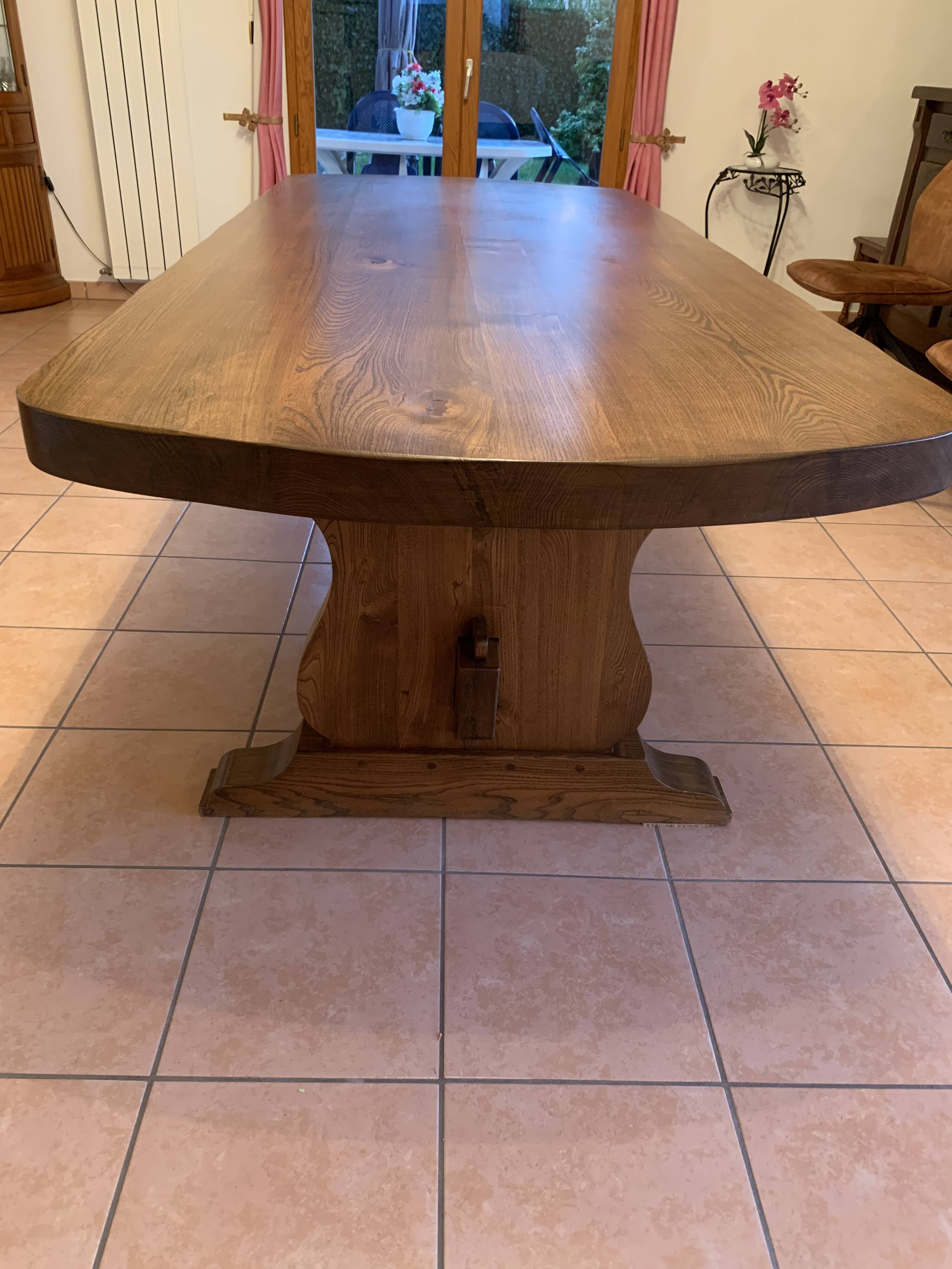 Solid elm table