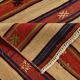 Tapis couloir vintage en kilim beige sable et bleu, 70x258 cm