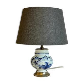 Lamp chic ceramic blue delft vintage