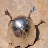 Eggcup tripod silver metal Crégut Paris