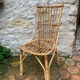 Lot de 10 chaises en rotin vintage