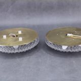 1970s Carl Fagerlund Pair of Brass and Glass Ceiling Lamps, Sweden