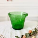 Small bubble glass ice bucket in the style of Biot