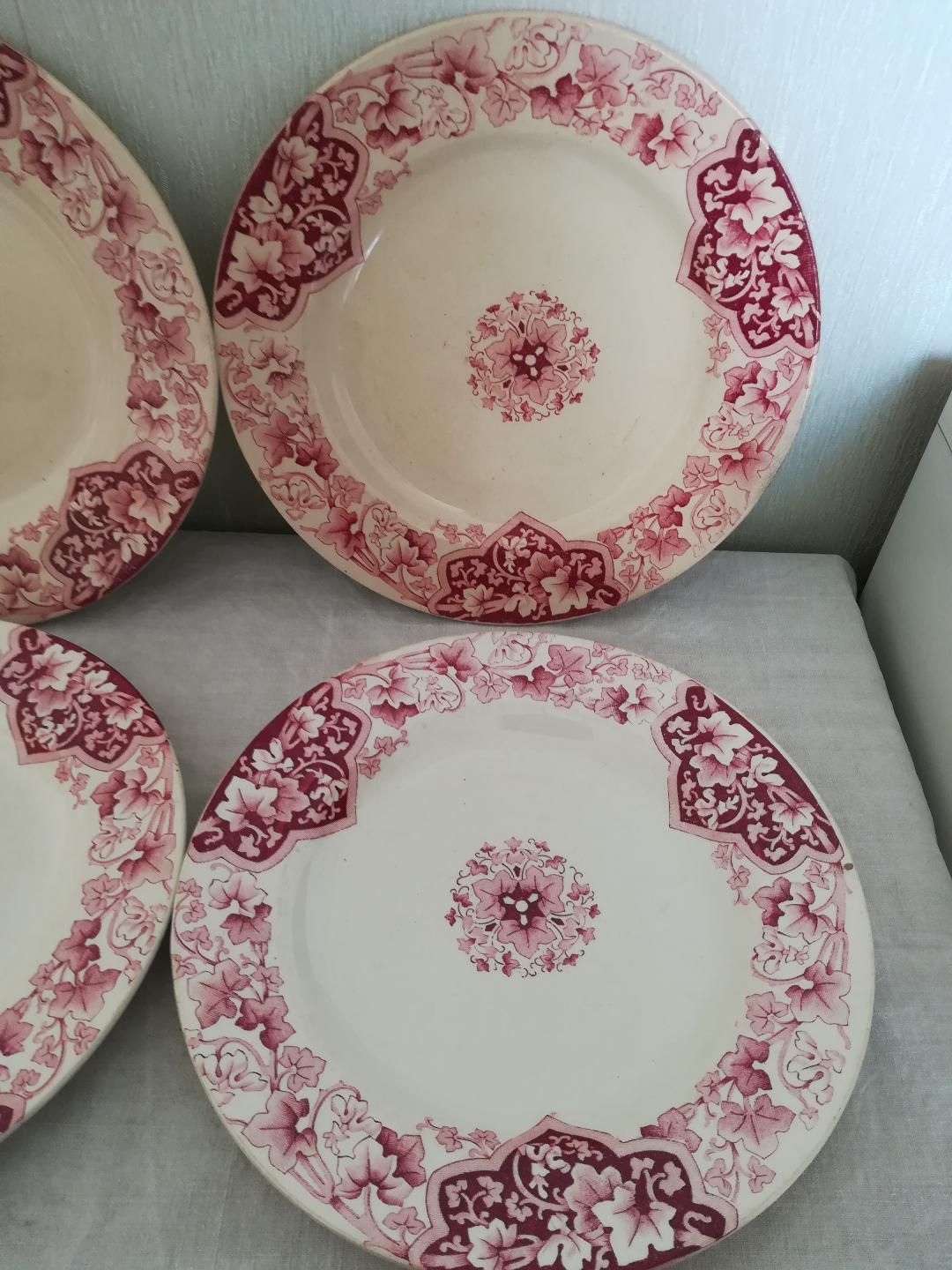 Old plate earthenware of Lunéville KG model "Ivy ".