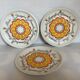 Six vintage floral cheese plates.