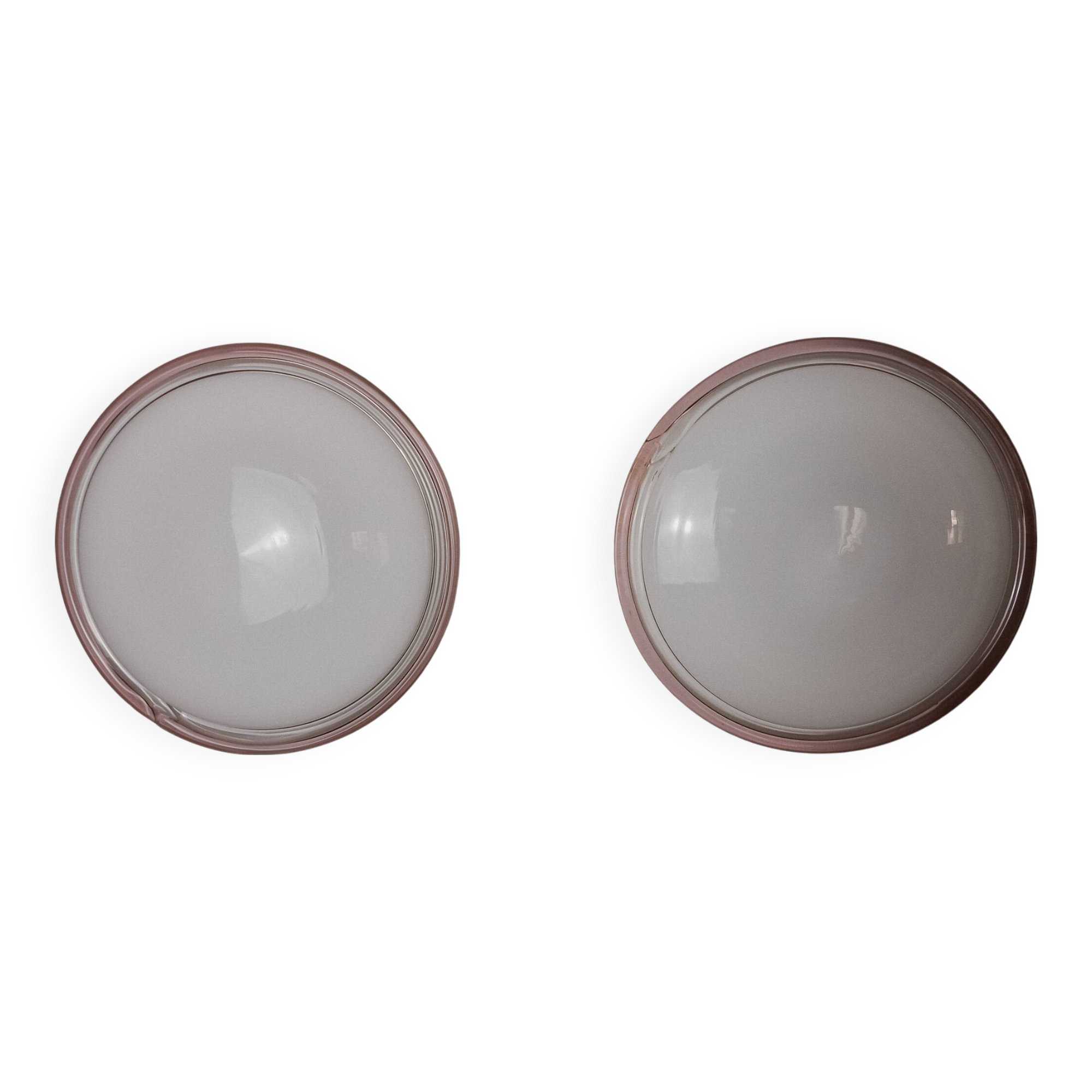 Pair of XL Murano glass "Ronda" wall lights by Leucos, Italy, 1970