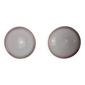 Paire d'appliques "Ronda" XL en verre de Murano par Leucos, Italie, 1970
