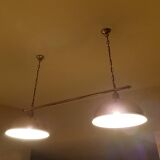Large double vintage brass pendant light from the 60s