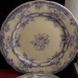 Service de 6 assiettes plates faience Sarreguemines Cérès Mauve Lavande
