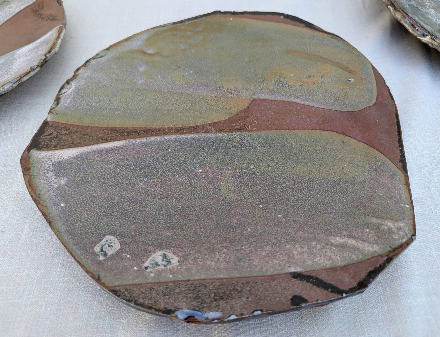 Georges Sybesma three stoneware ceramic dishes circa 1990/2000