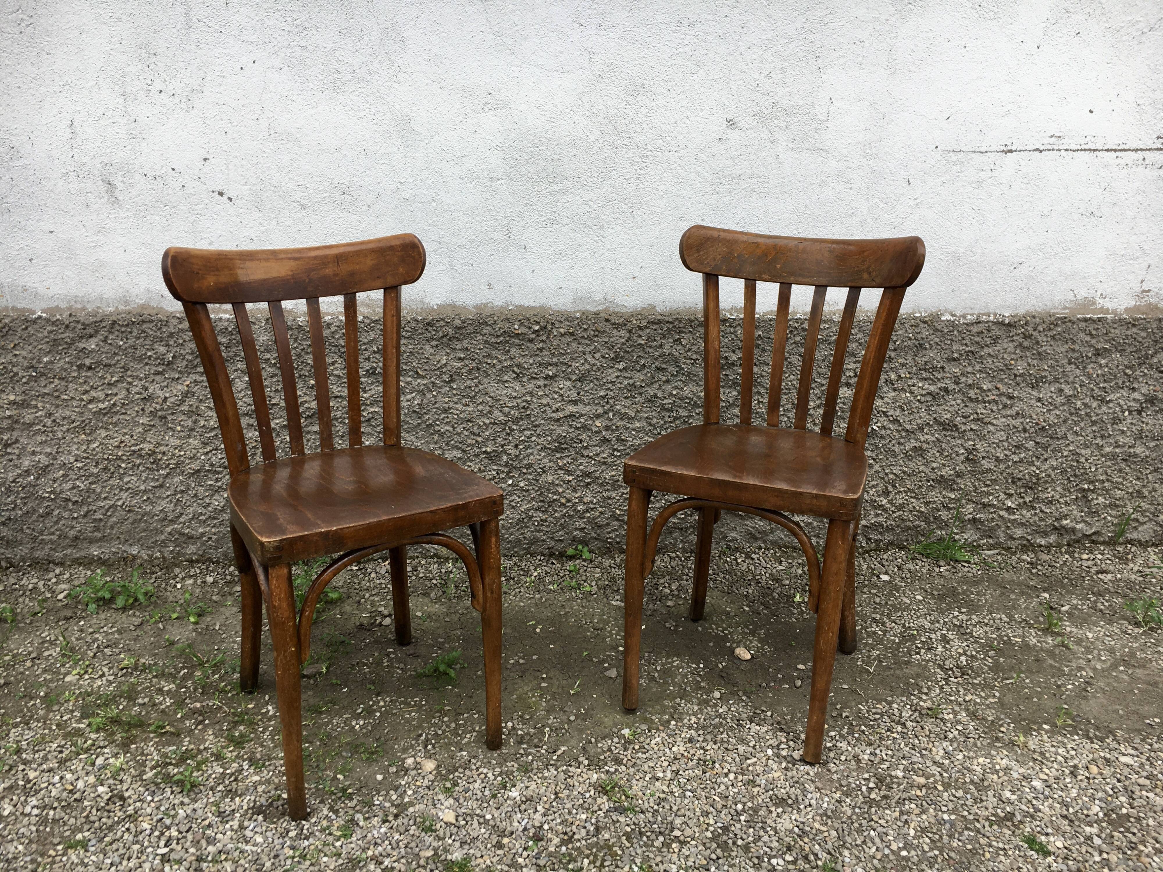 Pair of vintage bentwood bistro chairs